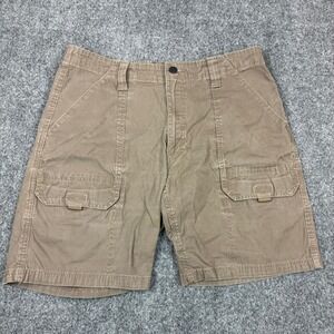 Wrangler Authentics Mens Brown Cargo Shorts Canvas Utility Hiking Size W32